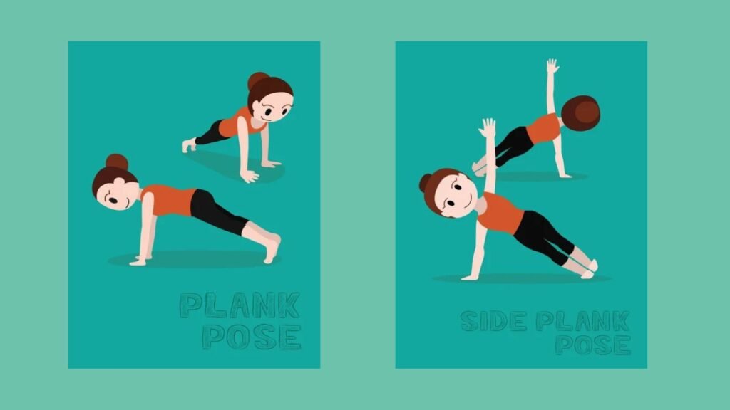 Gerakan Yoga: Plank Lengan Bawah dan Samping