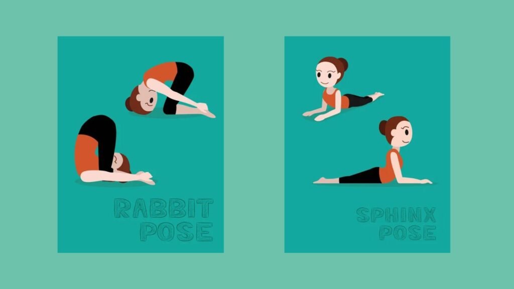 Gerakan Yoga: Rabbit Pose dan Sphinx Pose